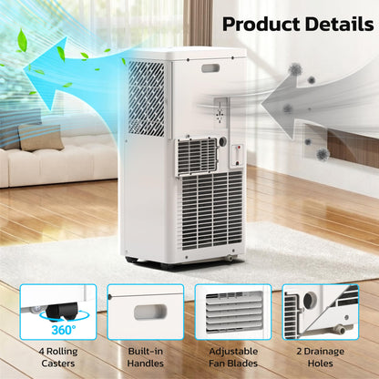 Electactic 8000 BTU Portable Air Conditioner for Rooms up to 450 Sq.Ft, 4 Modes Portable AC Unit with Cool, Dry, Fan and Sleep Modes, Remote and LED Display, Installation Kits for Home, Apartment