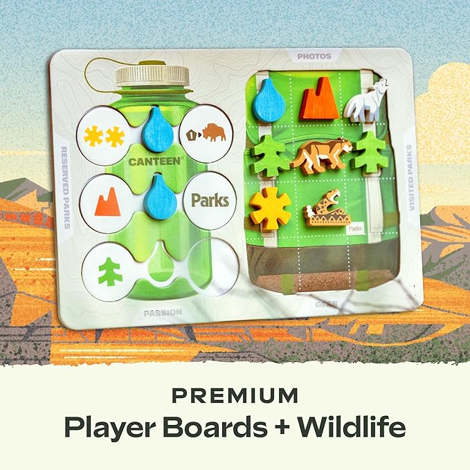 Keymaster Games Parks (2nd Edition) | Summit Deluxe | Beautiful Strategy Game for Families Adults Kids or Solo | Explore Nature and Outdoors by Hiking US National Parks | Ages 10+ | 1-5 Players