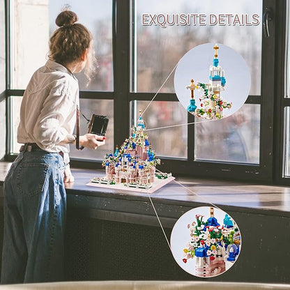 Architecture Castle with Flower Series Micro Blocks Building Sets for Adults and Teens 4000+ PCS Bricks Building Blocks - Upgrade Version