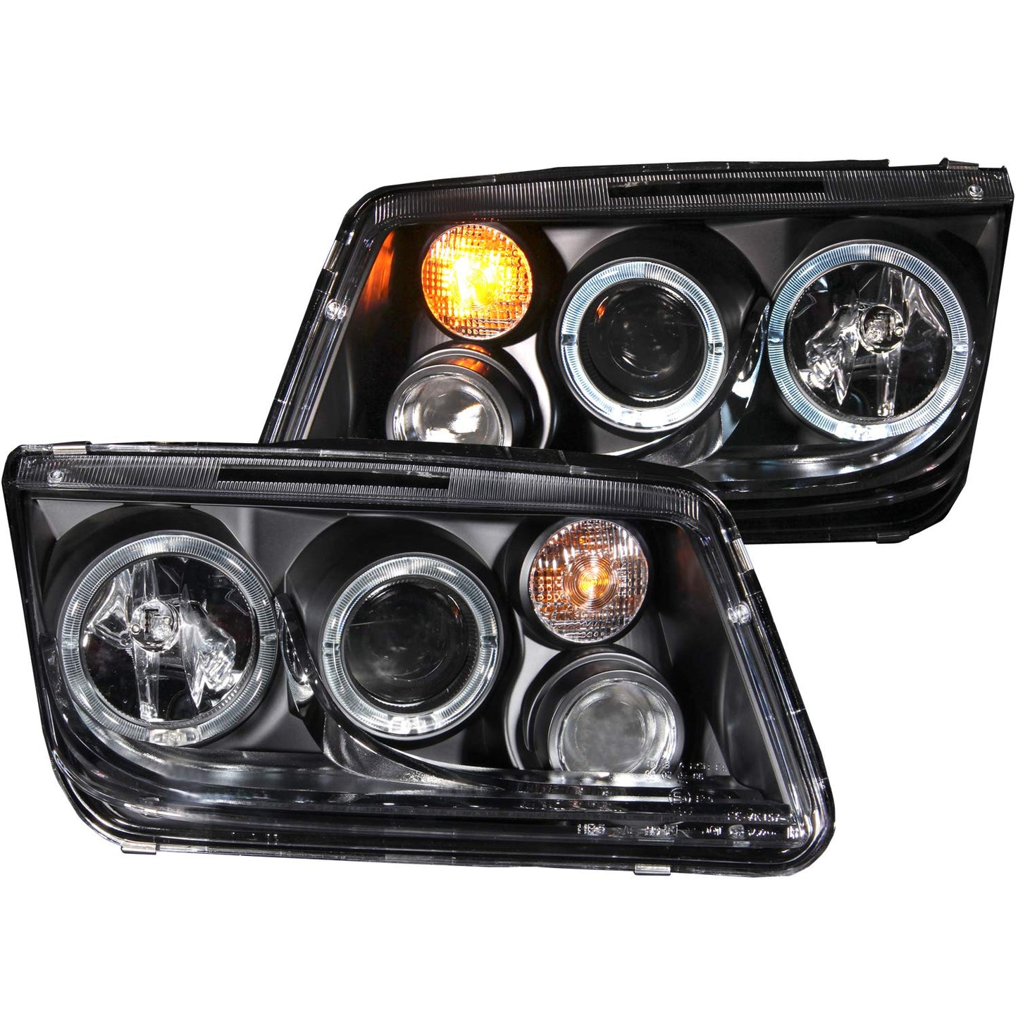 AnzoUSA 121369 Black/Clear Halogen Projector Headlight for Volkswagen Jetta