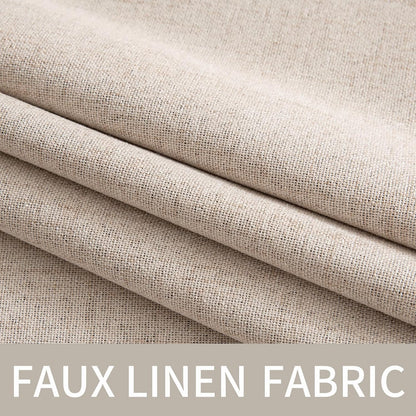 MIULEE 100% Blackout Linen Textured Curtains - Thermal Insulated Natural Beige | 62 x 96 Inch (2 Panels)