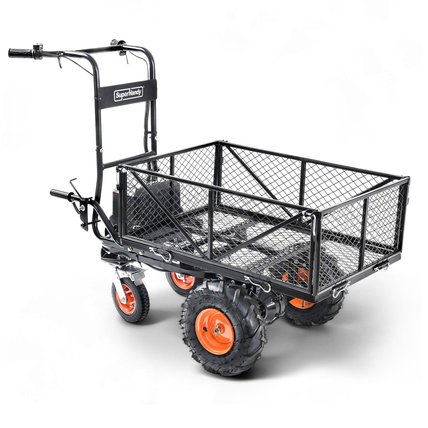 SuperHandy Utility Service Cart Power Wagon Wheelbarrow Electric 48V DC Li-Ion Powered 660Lbs Load and 1000Lbs+ Hauling Capacity Farm and Garden All Purpose Modular Cargo Bed