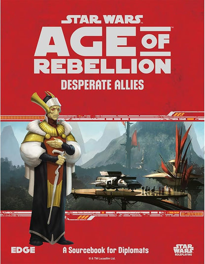 Asmodee Star Wars: Age of Rebellion Roleplaying Game Desperate Allies SOURCEBOOK - New Species Specializations &amp Rebel Base Rules RPG for Kids &amp Adults Ages 14+ 3-5 Players