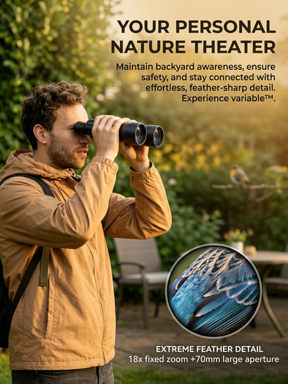 18x70 High Power Binoculars for Adults, Professional 70mm Large Aperture for Astronomy & Stargazing, Ultra-Bright Long Range Binoculars for Low Light & Coastal Observation