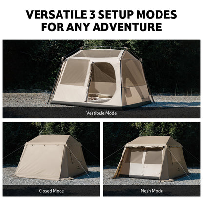 Naturehike Village Lite Camping Tent, 60S Easy Setup Instant Tents for Camping, Double Layer 4/8 Person Tent with with Full Rainfly