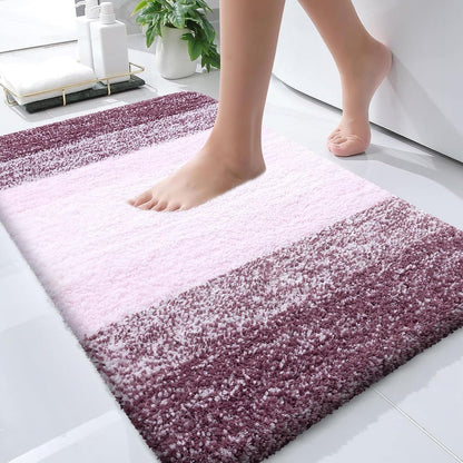 OLANLY Large Bathroom Rugs - Extra Soft Absorbent Microfiber Mat 40x24 | Quick Dry & Machine Washable, Mauve