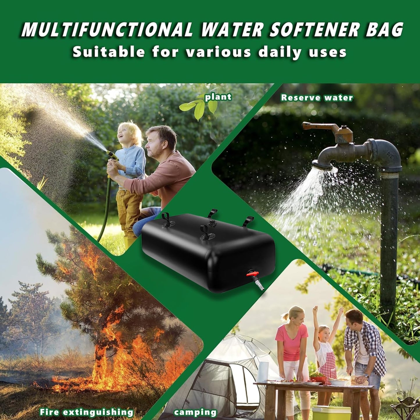 4000 L/1000 gal Water Bladder Storage Containers, Foldable Portable Water Tank Large Capacity Soft Water Bag, Drought Resistance, Fire Prevention, Emergency Water