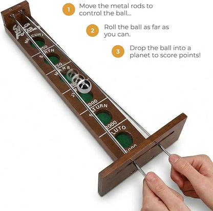 WE Games Shoot The Moon - a Classic 1940's Nostalgia Game - Solid Walnut Wood Stain - 18 inches