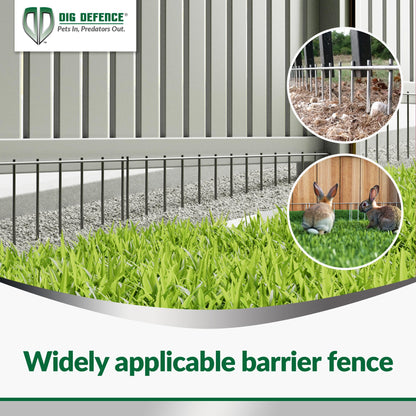 Dig Defence Original Animal Barrier Fence - Large Decorative Garden Fence, Outdoor No Dig Fence for Dogs and Rabbits, Yard and Patio - 32”(L) x 10”(H), 12 Pack
