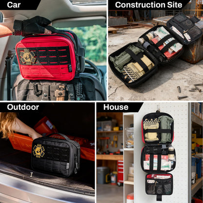 RHINO RESCUE Vehicle IFAK Trauma Kit with C-A-T Tourniquet, Tactical First Aid Kit Molle Pouch Black