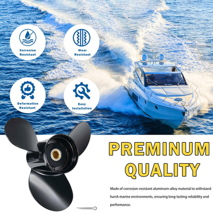MiBarco 13.2x19 Upgrade Aluminum Boat Propeller for BRP Johnson Evinrude OMC Stern Drive 40-140hp Replace OEM 765184 13 Spline Tooth RH