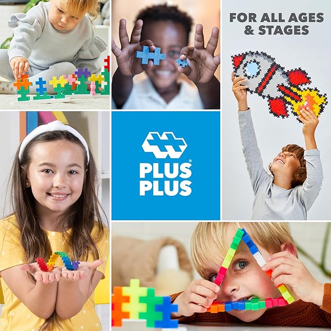 PLUS PLUS Learn to Build Set Interlocking Mini Building Blocks 3D Puzzle Construction Stem Toy for Kids - Sports 380 Pieces