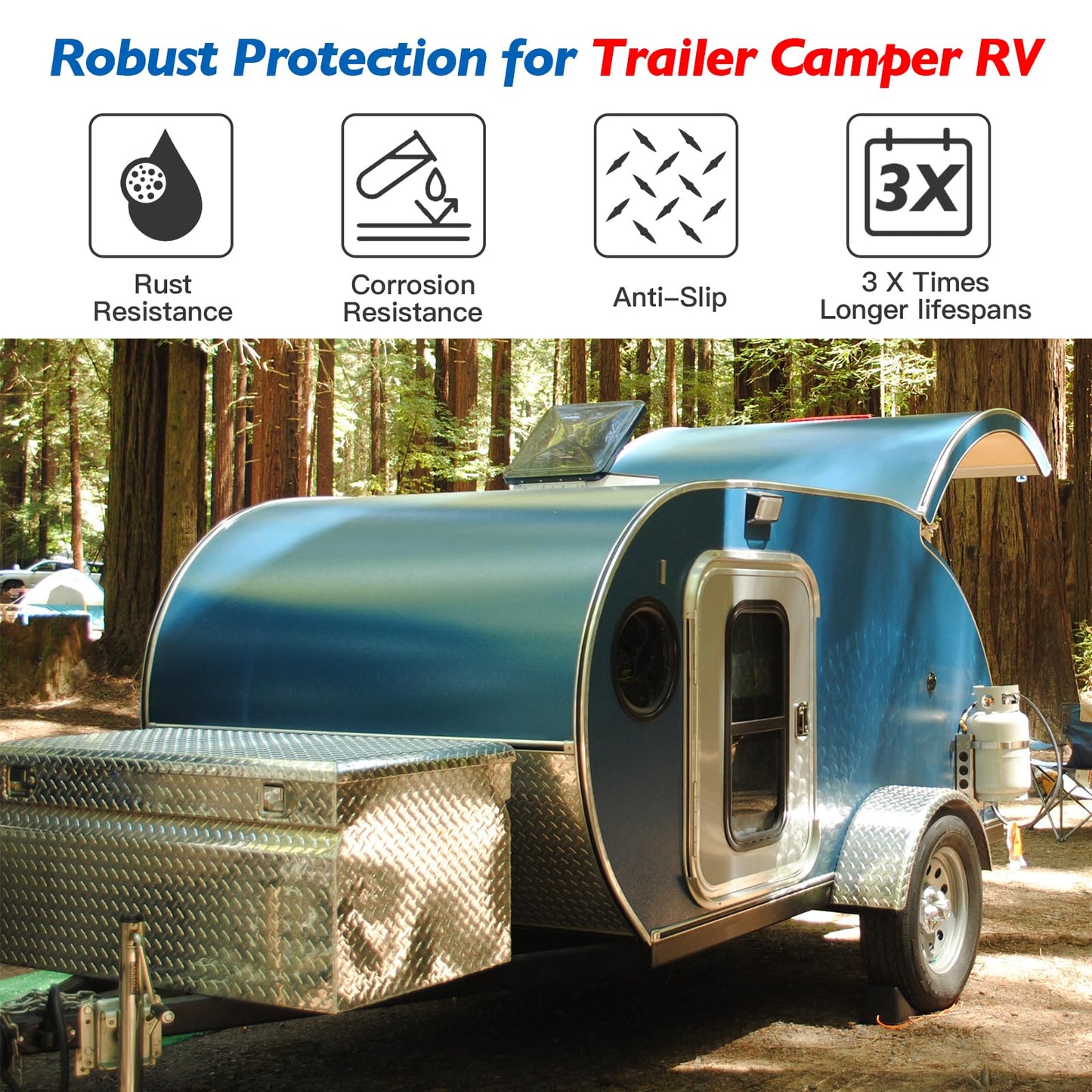 Royilink Aluminum Diamond Plate Sheet Metal – 3003 H22 Corrosion & Rust Resistant – 17 GA 0.045” Thick Commercial Grade – Stone Guard for Cargo Trailer, RV, Camper – 22 in x 120 in.