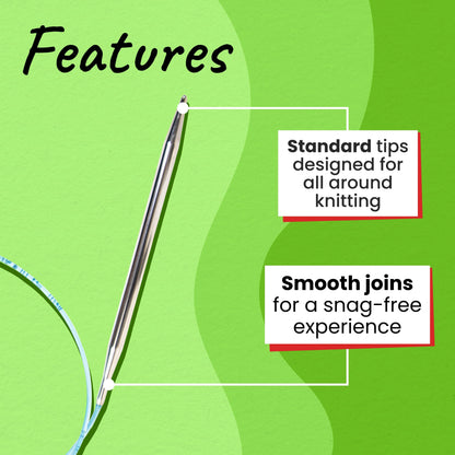 skacel by addi Turbo Circular Knitting Needles, Fixed 47 Inch (120 cm) Plated Brass Tips with Flexible Nylon Cord, 7 mm (US Size 10.75)