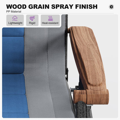 PURPLE LEAF Extra Wide Outdoor Reclining Chair Patio Zero Gravity Chaise Lounge Folding Chair with Quilted Cushion Adjustable Headrest for Lawn Camping Beach Pool Grey and Navy Blue