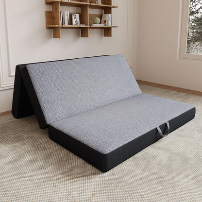 Vamcheer Tri Folding Mattress Full Size - 6 Inch Foldable Mattress for Travel/RV/Camping/Guest Room/Yoga, 73"x52"x6" Tri-fold Memory Foam Cushion with Washable Cover
