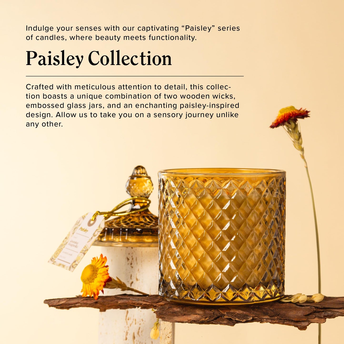 Jasmine Magnolia Scented Candle, Large Wooden Wick Natural Candles Non Toxic for Home Scented, 70+ Hours Clean Burn, Luxury Candle Gift for Women & Men,Gift-Ready for Autumn Hosting, 14.8 oz