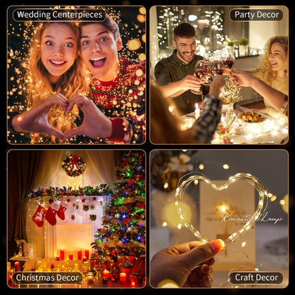 30 Pack LED Fairy Lights Battery Operated,7FT 20 LED Waterproof Mini Twinkle String Lights Battery Powered for Christmas Mason Jars Party,Warm White