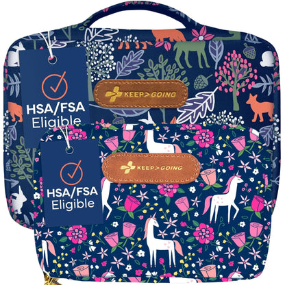 Keep Going Travel First Aid Kit Bundle of 2 Kits, First Aid Kit for Car, Home, Dorm, & Boat with Latex-Free Bandages – Travel Kit Bundle for Families