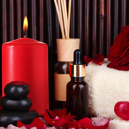 SPAAS Set of 6 Red Pillar Candles - 2.3x4 Inch Unscented Pillar Candles | Decorative Home Decor, Emergency, Memorial, Vigil, Weddings, Parties