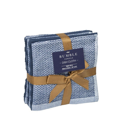 Premium Kitchen Towels (20”x 28”, 6 Pack) | Yarn Dyed Flat Woven Stripe Kitchen Towel Set| 238 GSM | Highly Absorbent with Hanging Loop | Blue