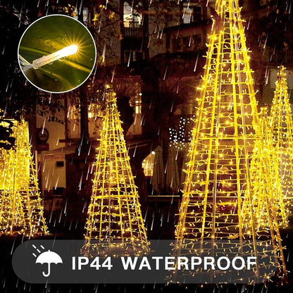 suddus Indoor String Lights with Remote, Warm White Christmas Lights Plug in with Timer, 33ft 100 LED Twinkle Fairy Lights for Bedroom Dorm Xmas Tree Wreath Wedding Garden Party Outdoor Decorations