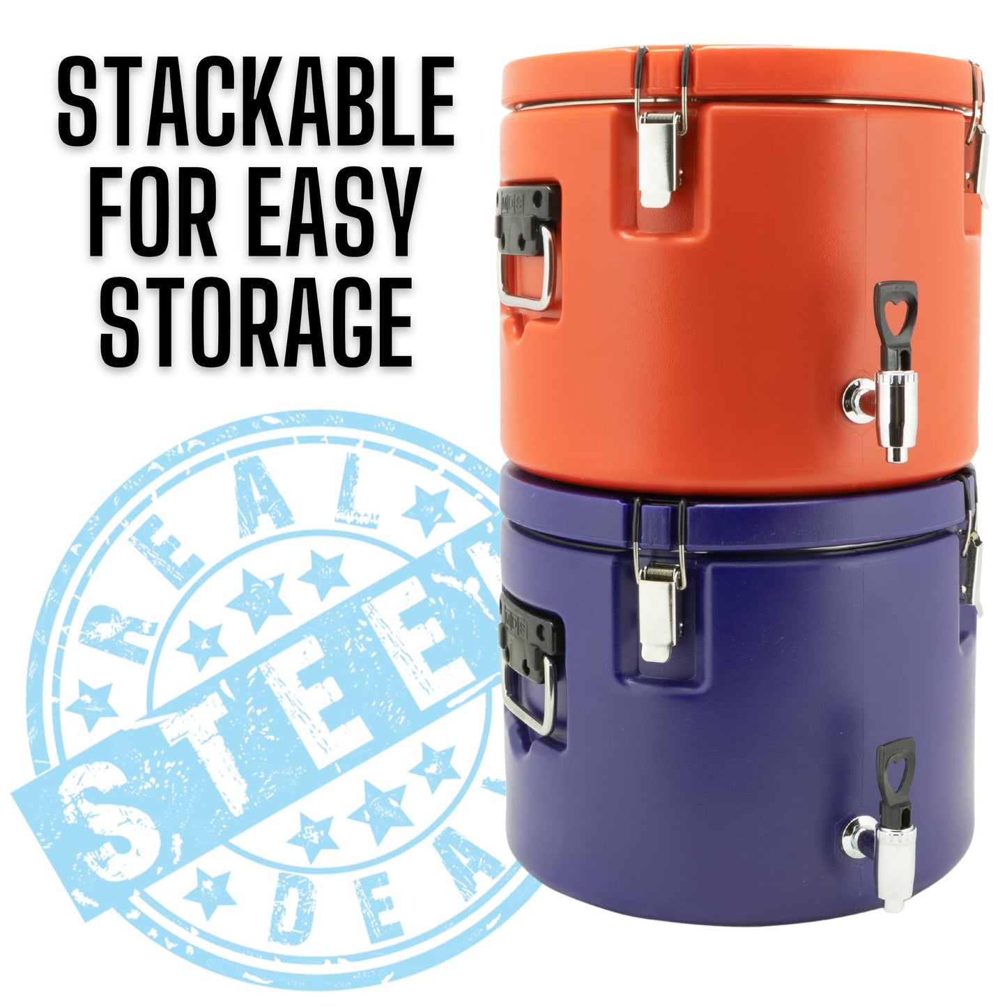 5 Gallon Insulated Beverage Cooler: 5 Gallon Water Dispenser - water dispenser with Stainless Steel Interior and Spout/Spigot, Portable Sports Cooler for Camping, Parties, and Outdoors