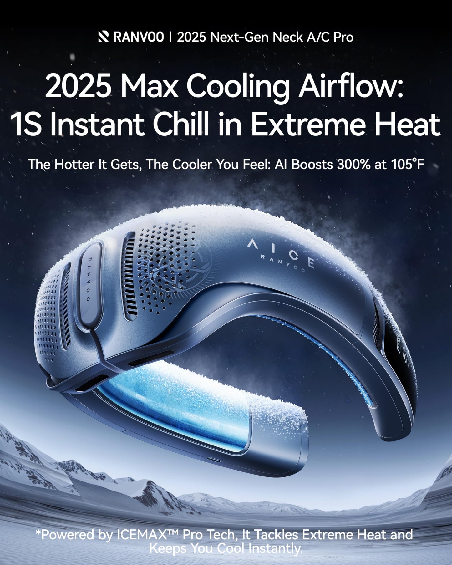 RANVOO Save 20% to Bought AICE LITE Plus Neck Air Conditioner Blue and AIRJET X5 Grey Together