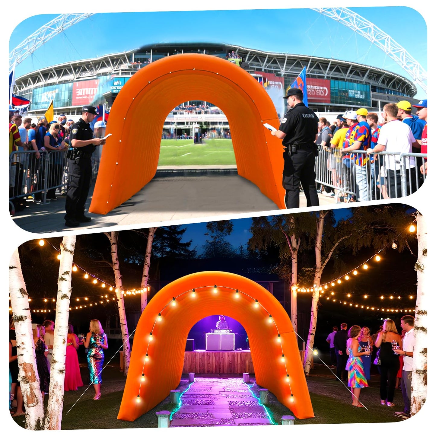 GR8FUN Inflatable Sports Tunnel Entrance 16x10x10FT Orange, Built-in Blower – Event Inflatable Tunnel Tent for Team Intros, Business Promotion, Trade Shows, Advertising & Exhibitions