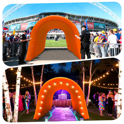 GR8FUN Inflatable Sports Tunnel Entrance 16x10x10FT Orange, Built-in Blower – Event Inflatable Tunnel Tent for Team Intros, Business Promotion, Trade Shows, Advertising & Exhibitions