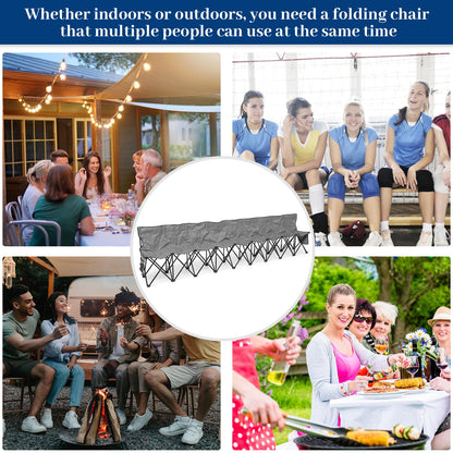 Kigley 9 Seater Folding Soccer Bench Chair Portable Team Sports Sideline Bench for Football Camp Travel Events Outdoor Seating with Storage Bag (Gray)