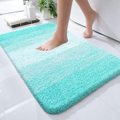 OLANLY Bathroom Rugs Mat - Extra Soft Microfiber, Quick Dry, Machine Washable - 24x16, Teal