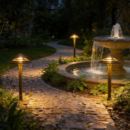 LL LIGHTING LIVING 12V Low Voltage Landscape Path Lights 6PK 2W 70LM LED Pathway Lights 2700K Warm White Durable Aluminum 2-Tier Tower Lights with Replaceable E12 Bulb IP65 Waterproof Gray