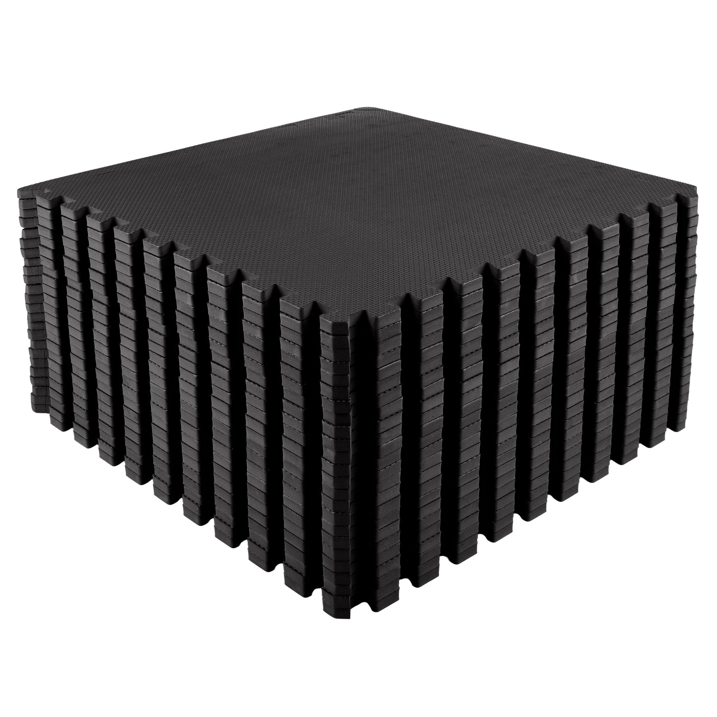 EVA Foam Mat Tiles 24-Pack - 96 SQ FT of Interlocking Padding for Garage, Playroom, or Gym Flooring - Exercise Mat or Baby Playmat by Stalwart (Black)