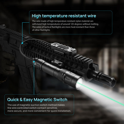2500 Lumen Aircraft-Grade Aluminum Tactical Flashlight, 2.5Hours Long Runtime LED Weapon Lights, Rifle Light Laser Combo, Picatinny Rifle Flashlight with Momentary Strobe Function & Remote Switch