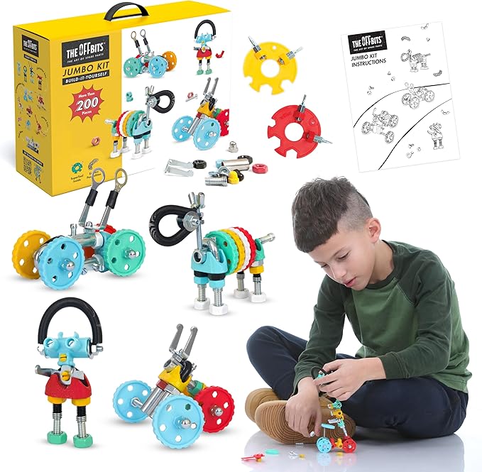 The Off Bits Educational STEM Toys for 6+: Robot Toy Building Sets 3-in-1 Engineering Kit for Boys and Girls Build Your Own STEM Building Toys with Endless Possibilities (Jumbo Kit)
