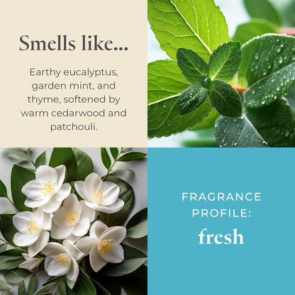 PartyLite Farm Fresh Herbs Scented, Notes of Eucalyptus, Thyme, Garden Mint, Cedarwood & Patchouli, 13.2oz 3-Wick Jar Candle, 45 Hour Burn Time, Luxurious Fragrance, Ideal for Gifting