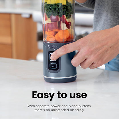 Ninja Blast Portable Blender - Cordless 18oz Personal Blender for Smoothies & Shakes | BPA Free, USB-C Rechargeable, Metallic Black