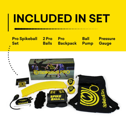 Spikeball Pro Kit (Tournament Edition) - Includes Upgraded Stronger Playing Net, New Balls Designed to Add Spin, Portable Ball Pump Gauge, Backpack