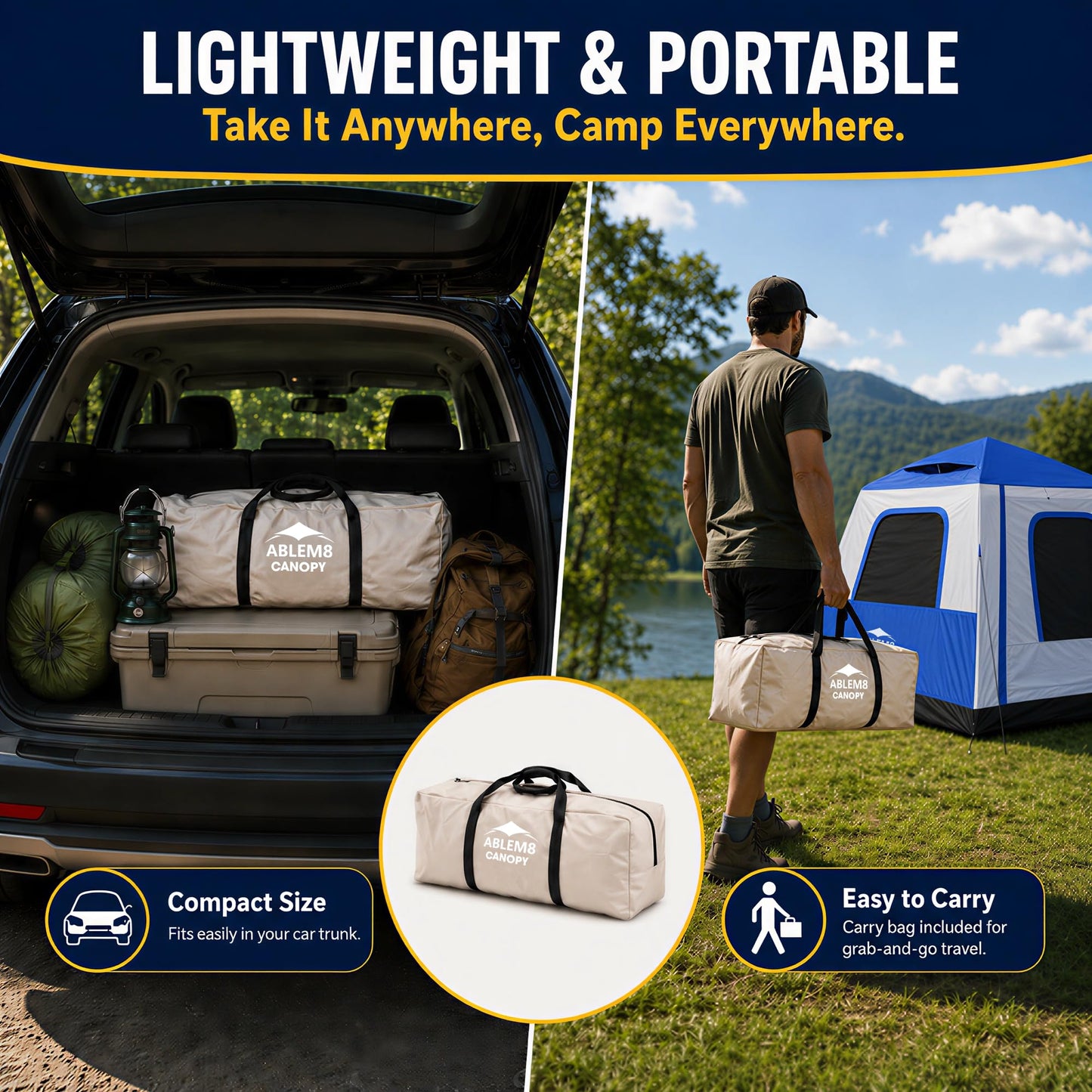 Inflatable Tents for Camping 2-4 Person, Air Tents Easy Set Up, Blow Up Tent House with Awning Pump Waterproof Portable for Adults Outdoor Camping