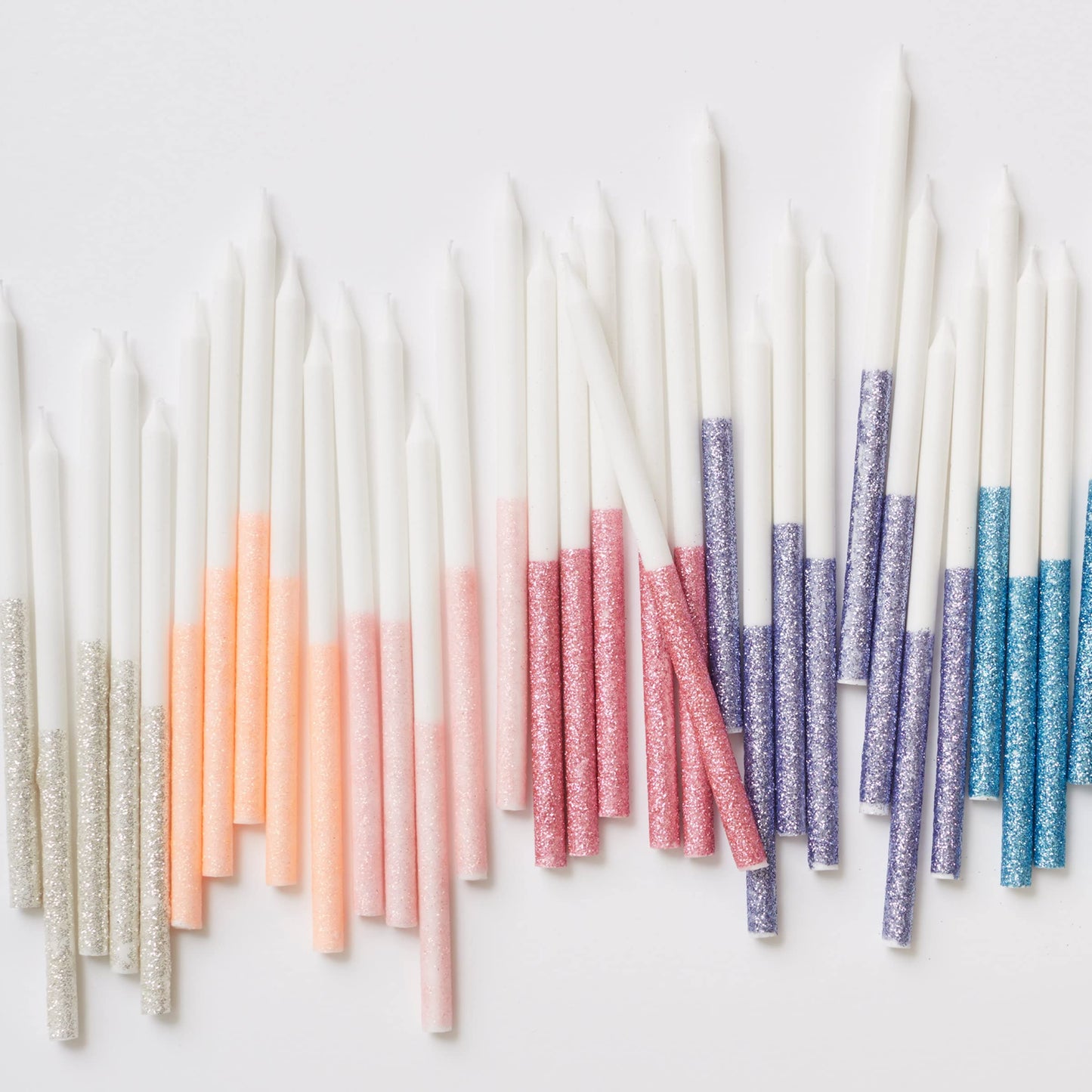 Meri Meri Glitter Dipped Birthday Candles for Cake (Pack of 24), 5.75" Tall, Unscented Meri Meri Candles
