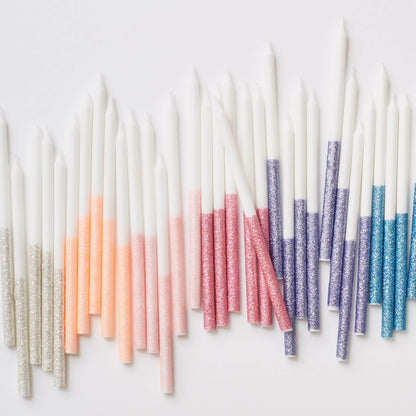 Meri Meri Glitter Dipped Birthday Candles for Cake (Pack of 24), 5.75" Tall, Unscented Meri Meri Candles