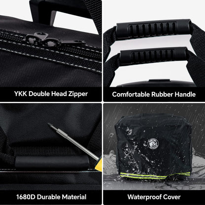 MARUTAI 18'' Rolling Tool Bag, Waterproof Tool Bag with Wheels, Portable Storage Organizer Rolling Tool Tote, fits in all cars/trucks/vans/motorcycles