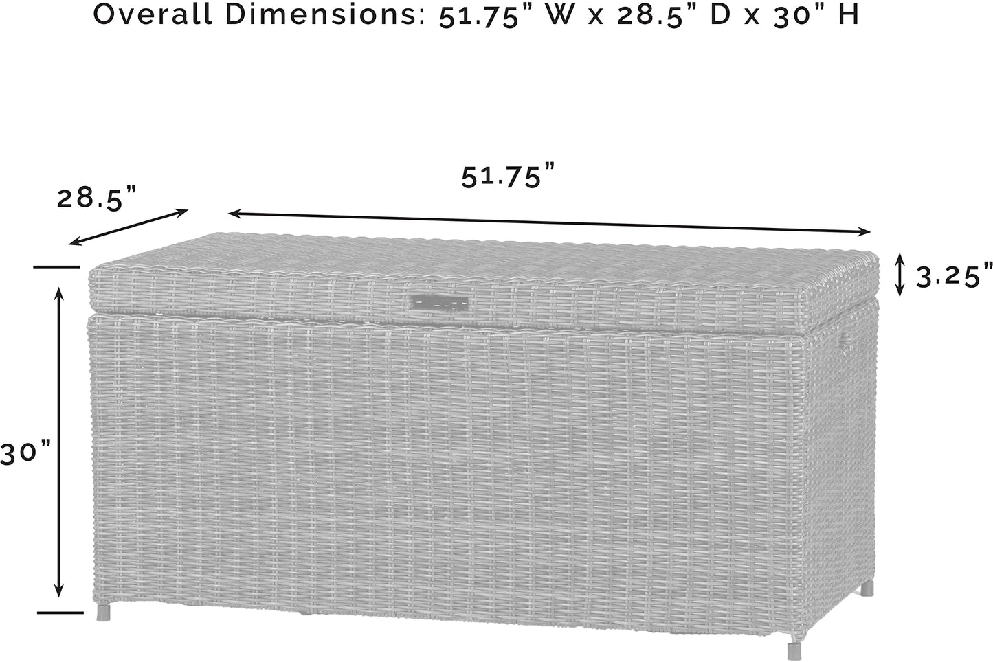 Crosley Furniture Bradenton Wicker Outdoor Storage Box for Patio Furniture Cushions, Pool Floats, Garden Tools, Brown