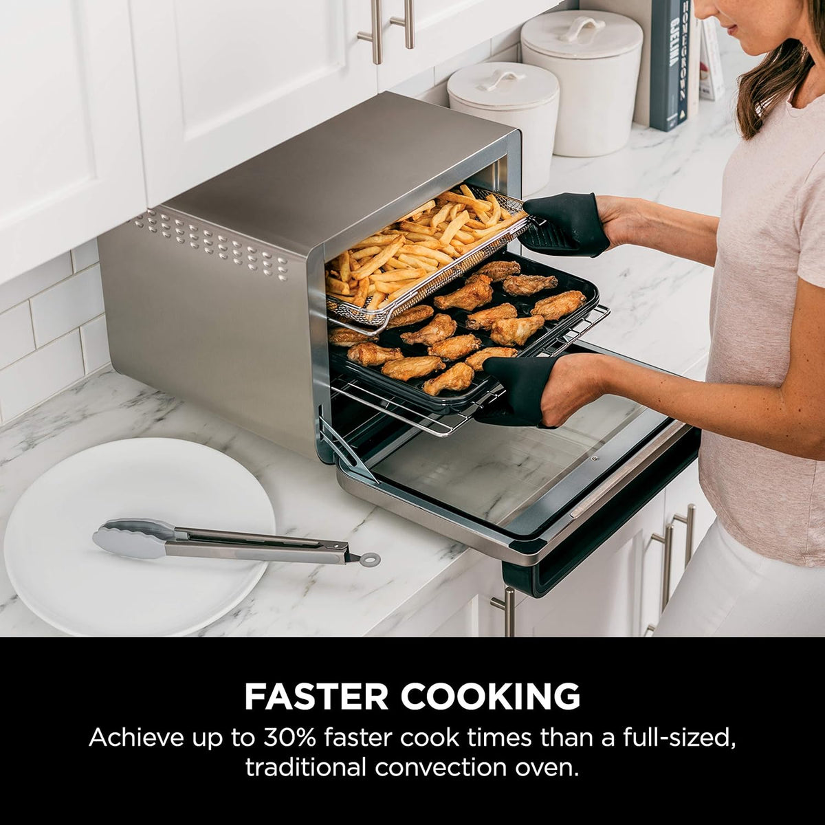 Ninja Air Fryer & Toaster Oven Combo - 10-in-1 Foodi XL Pro | Fits 5-lb Chicken & Sheet Pan | 1800 Watts | Stainless Steel