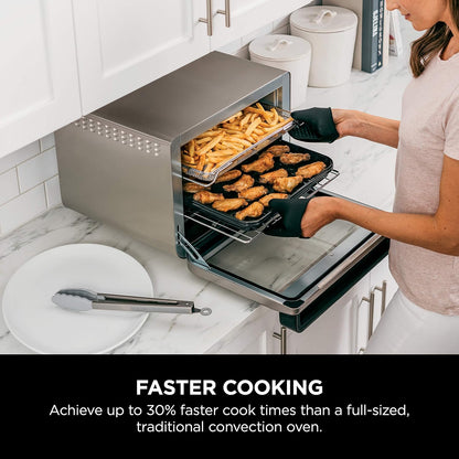 Ninja Air Fryer & Toaster Oven Combo - 10-in-1 Foodi XL Pro | Fits 5-lb Chicken & Sheet Pan | 1800 Watts | Stainless Steel