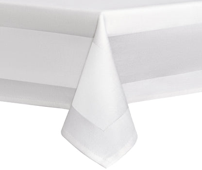 Damask Tablecloth 100% Cotton Gastro Edition White Square 110 x 280 cm Finest Two-Thread Quality Made from High-Quality Ring Yarn