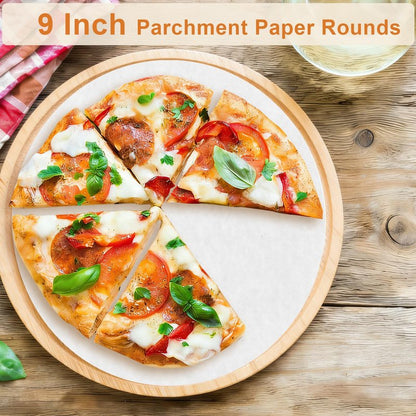 vivinin 200PCS Parchment Paper Rounds, 9 Inch White Cake Pan Liners, Non-Stick Parchment Rounds for Baking, Seperating Burgers, Butter, Cookies, Freezing, Baking and Candy Wrapper