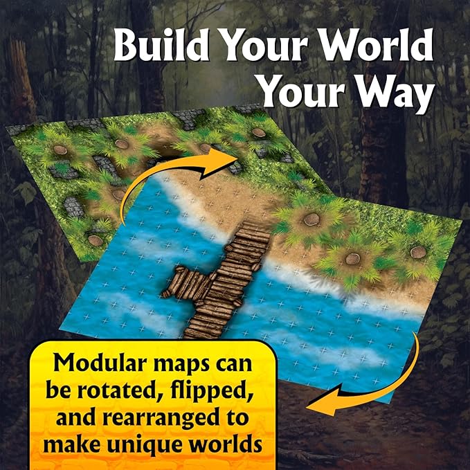 Arcknight The Uncharted Isles Roleplaying Battlemaps 16 Modular RPG Maps in 8 Double-Sided Pages 1 Square Grid Modular &amp Versatile Design for Tabletop Gaming - for Dungeons &amp Dragons &amp