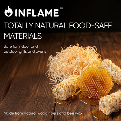 Inflame Fire Starters 800 pcs - Fire Starters for Campfires, Charcoal, Grill, BBQ, Fireplace, Chimney, Woodstove - Waterproof, Weather-Resistant - Natural Wood Starters